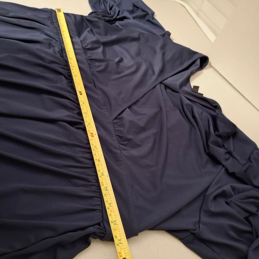 Torrid Navy Blue V Neck‎ Long Sleeve Tiered Ruffle Midi Dress Size 4 4x - Picture 6 of 8